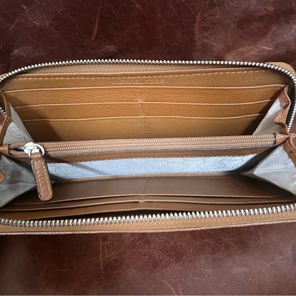 Michael Kors Genuine Leather Zip Around Continental Wallet - Picture 10 of 14